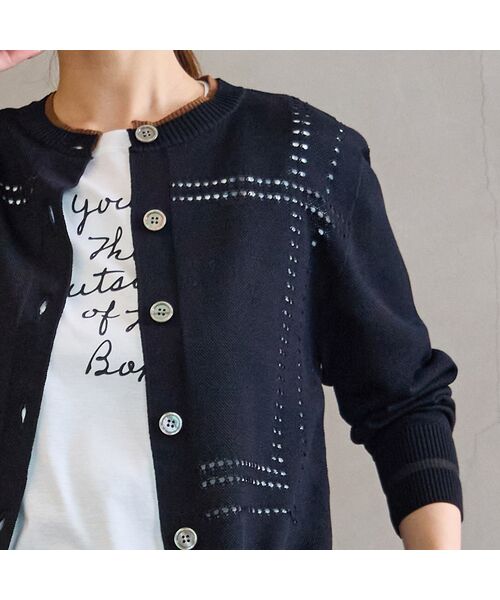 Liliane Burty ECLAT（Sサイズ） / リリアンビューティ エクラ カーディガン・ボレロ | 【洗える】パンチングカーディガン | 詳細11