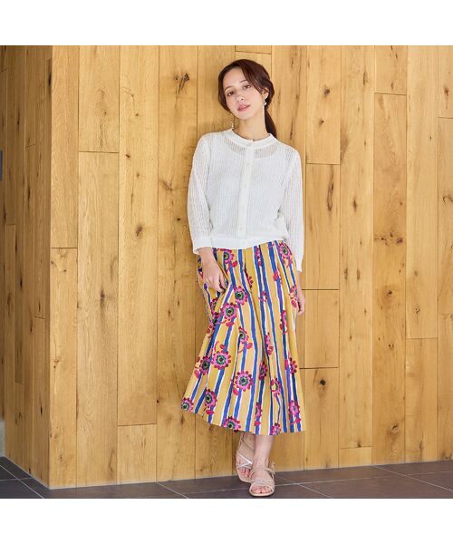 Liliane Burty ECLAT（Sサイズ） / リリアンビューティ エクラ カーディガン・ボレロ | 【洗える】透かし編みニットカーディガン | 詳細4