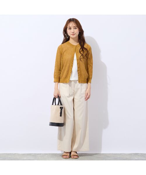 Liliane Burty ECLAT（Sサイズ） / リリアンビューティ エクラ カーディガン・ボレロ | 【洗える】透かし編みニットカーディガン | 詳細12