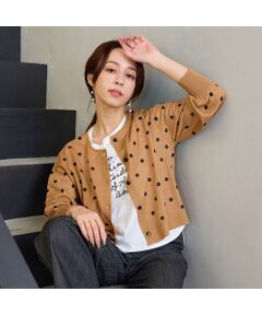 Liliane Burty ECLAT（Sサイズ） / リリアンビューティ エクラ カーディガン・ボレロ | 【洗える】ドットプリントカーディガン