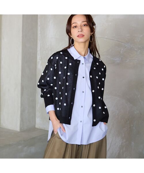 Liliane Burty ECLAT（Sサイズ） / リリアンビューティ エクラ カーディガン・ボレロ | 【洗える】ドットプリントカーディガン | 詳細11