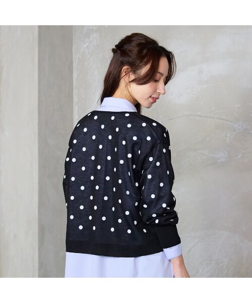 Liliane Burty ECLAT（Sサイズ） / リリアンビューティ エクラ カーディガン・ボレロ | 【洗える】ドットプリントカーディガン | 詳細13