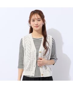 Liliane Burty ECLAT（Sサイズ） / リリアンビューティ エクラ ベスト | 前開きＶネックニットベスト