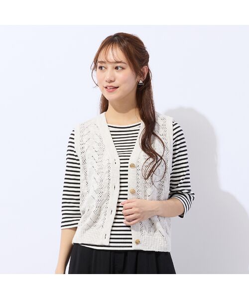 Liliane Burty ECLAT（Sサイズ） / リリアンビューティ エクラ ベスト | 前開きＶネックニットベスト | 詳細2