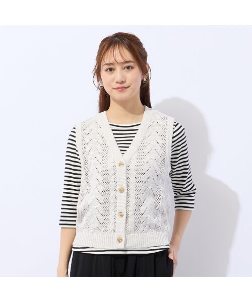 Liliane Burty ECLAT（Sサイズ） / リリアンビューティ エクラ ベスト | 前開きＶネックニットベスト | 詳細3