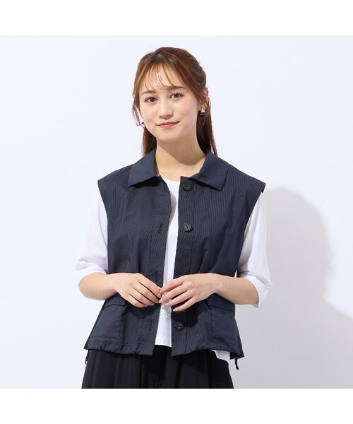 Liliane Burty ECLAT（Sサイズ） / リリアンビューティ エクラ ベスト | 【洗える】ナイロンストライプベスト | 詳細1