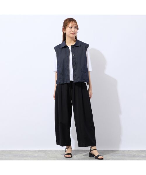 Liliane Burty ECLAT（Sサイズ） / リリアンビューティ エクラ ベスト | 【洗える】ナイロンストライプベスト | 詳細5