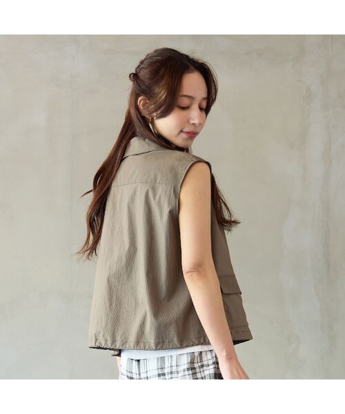 Liliane Burty ECLAT（Sサイズ） / リリアンビューティ エクラ ベスト | 【洗える】ナイロンストライプベスト | 詳細10