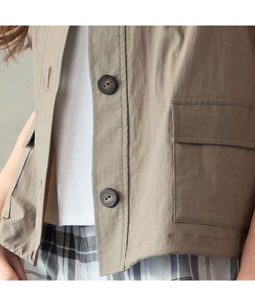 Liliane Burty ECLAT（Sサイズ） / リリアンビューティ エクラ ベスト | 【洗える】ナイロンストライプベスト | 詳細13