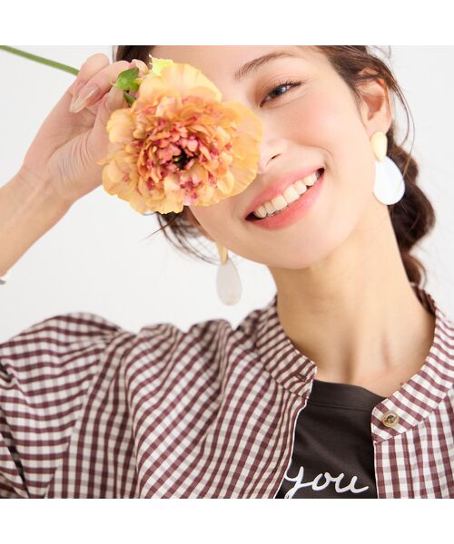 Liliane Burty ECLAT（Sサイズ） / リリアンビューティ エクラ ミニ丈・ひざ丈ワンピース | 【洗える】ギンガムチェックバンドカラーシャツワンピ | 詳細11