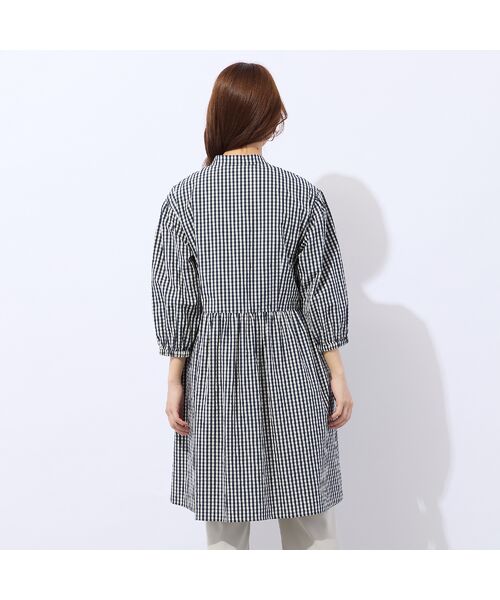 Liliane Burty ECLAT（Sサイズ） / リリアンビューティ エクラ ミニ丈・ひざ丈ワンピース | 【洗える】ギンガムチェックバンドカラーシャツワンピ | 詳細13