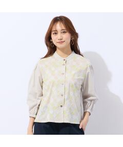 Liliane Burty ECLAT（Sサイズ） / リリアンビューティ エクラ シャツ・ブラウス | 【洗える】ローンワッシャー×刺繍ブラウス