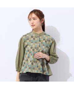 Liliane Burty ECLAT（Sサイズ） / リリアンビューティ エクラ シャツ・ブラウス | 【洗える】ローンワッシャー×刺繍ブラウス