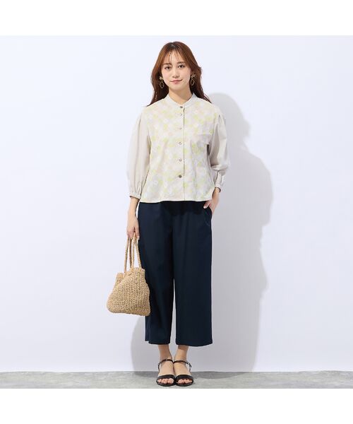 Liliane Burty ECLAT（Sサイズ） / リリアンビューティ エクラ シャツ・ブラウス | 【洗える】ローンワッシャー×刺繍ブラウス | 詳細3