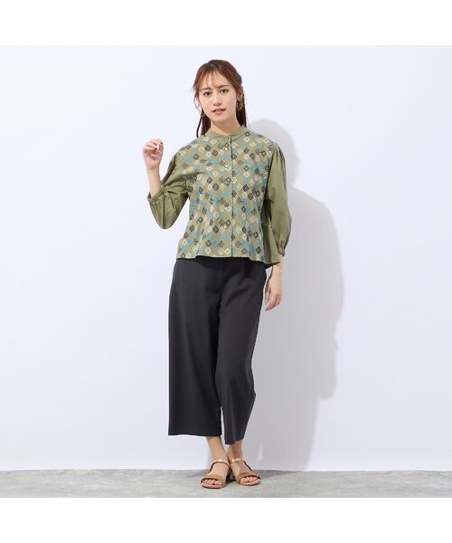 Liliane Burty ECLAT（Sサイズ） / リリアンビューティ エクラ シャツ・ブラウス | 【洗える】ローンワッシャー×刺繍ブラウス | 詳細5