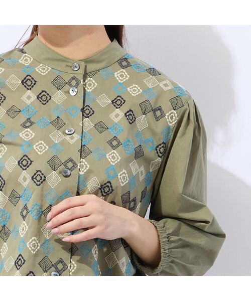 Liliane Burty ECLAT（Sサイズ） / リリアンビューティ エクラ シャツ・ブラウス | 【洗える】ローンワッシャー×刺繍ブラウス | 詳細6