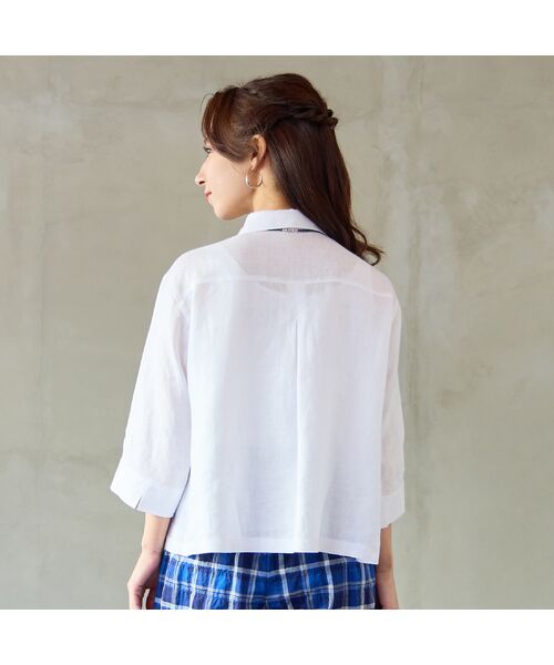Liliane Burty ECLAT（Sサイズ） / リリアンビューティ エクラ シャツ・ブラウス | 【洗える】リネン100％ブラウス | 詳細3