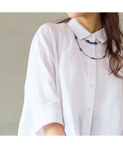 Liliane Burty ECLAT（Sサイズ） / リリアンビューティ エクラ シャツ・ブラウス | 【洗える】リネン100％ブラウス | 詳細6