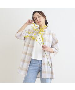 Liliane Burty ECLAT（Sサイズ） / リリアンビューティ エクラ シャツ・ブラウス | 【洗える】コットンブロックチェックブラウス