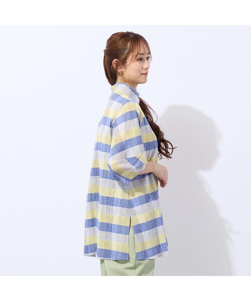 Liliane Burty ECLAT（Sサイズ） / リリアンビューティ エクラ シャツ・ブラウス | 【洗える】コットンブロックチェックブラウス | 詳細9