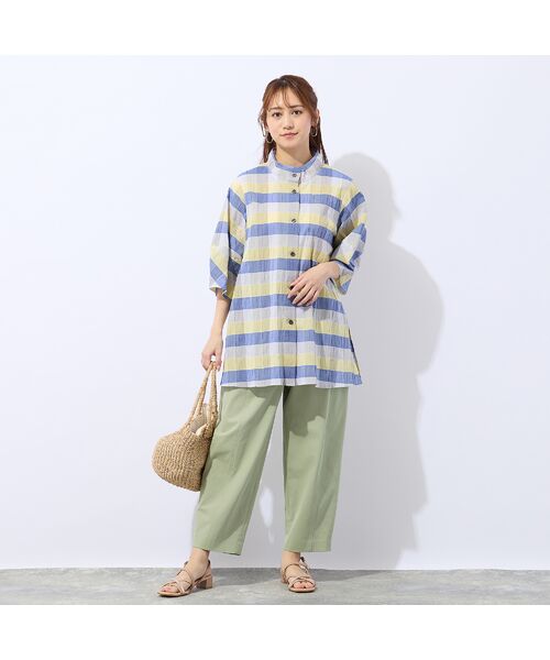 Liliane Burty ECLAT（Sサイズ） / リリアンビューティ エクラ シャツ・ブラウス | 【洗える】コットンブロックチェックブラウス | 詳細11