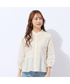 Liliane Burty ECLAT（Sサイズ） / リリアンビューティ エクラ シャツ・ブラウス | 【洗える】播州織カラミレースブラウス