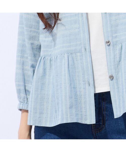 Liliane Burty ECLAT（Sサイズ） / リリアンビューティ エクラ シャツ・ブラウス | 【洗える】播州織カラミレースブラウス | 詳細10