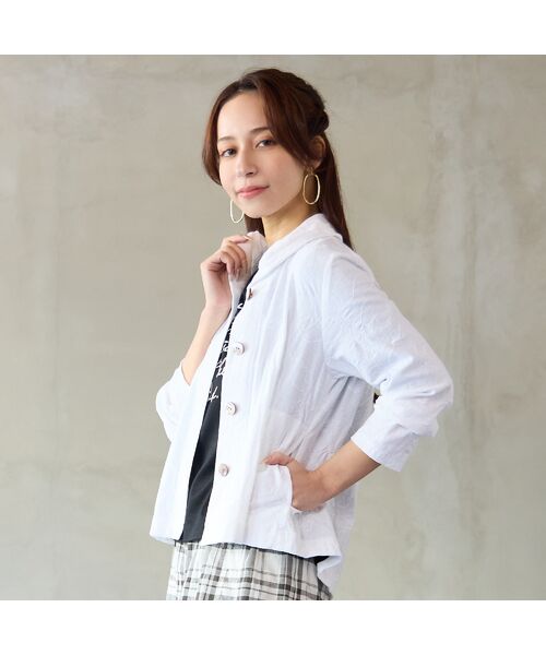 Liliane Burty ECLAT（Sサイズ） / リリアンビューティ エクラ カーディガン・ボレロ | 【洗える・アンサンブル対応】綿ジャカードカーディガン | 詳細1