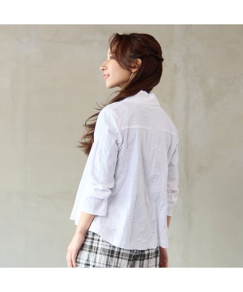 Liliane Burty ECLAT（Sサイズ） / リリアンビューティ エクラ カーディガン・ボレロ | 【洗える・アンサンブル対応】綿ジャカードカーディガン | 詳細3