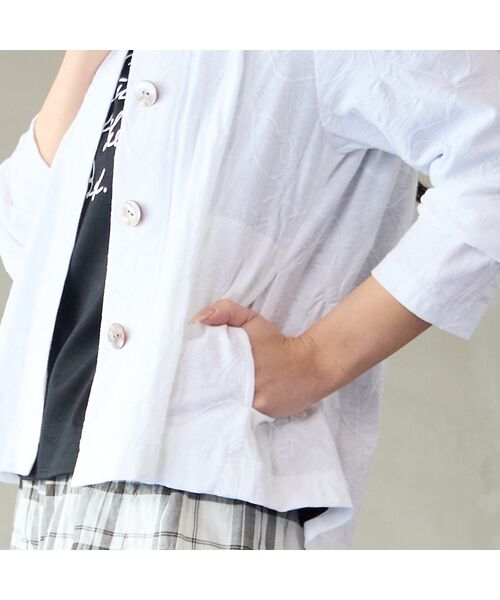 Liliane Burty ECLAT（Sサイズ） / リリアンビューティ エクラ カーディガン・ボレロ | 【洗える・アンサンブル対応】綿ジャカードカーディガン | 詳細5