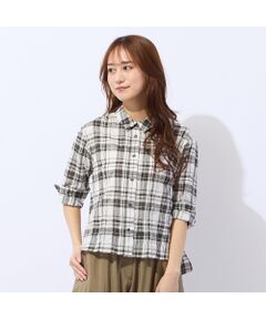 Liliane Burty ECLAT（Sサイズ） / リリアンビューティ エクラ シャツ・ブラウス | 【洗える】コットン先染めチェックブラウス