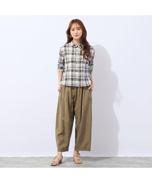 Liliane Burty ECLAT（Sサイズ） / リリアンビューティ エクラ シャツ・ブラウス | 【洗える】コットン先染めチェックブラウス | 詳細2
