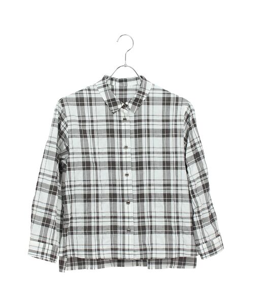 Liliane Burty ECLAT（Sサイズ） / リリアンビューティ エクラ シャツ・ブラウス | 【洗える】コットン先染めチェックブラウス | 詳細3
