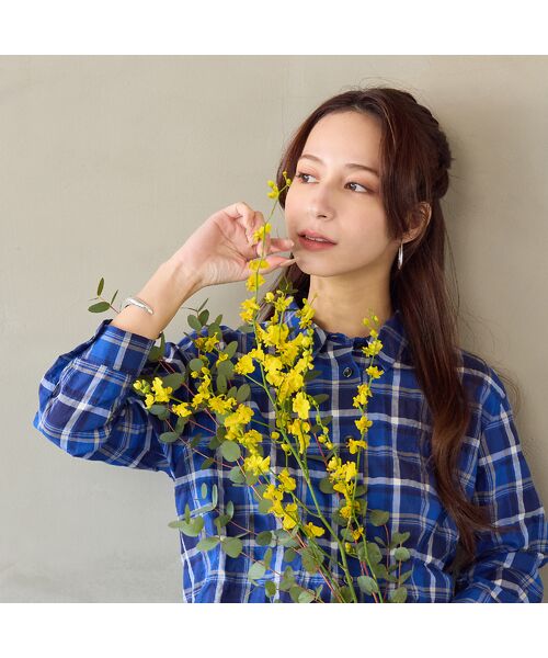 Liliane Burty ECLAT（Sサイズ） / リリアンビューティ エクラ シャツ・ブラウス | 【洗える】コットン先染めチェックブラウス | 詳細8