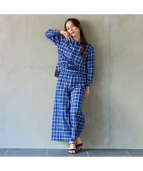 Liliane Burty ECLAT（Sサイズ） / リリアンビューティ エクラ シャツ・ブラウス | 【洗える】コットン先染めチェックブラウス | 詳細11