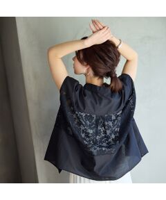 Liliane Burty ECLAT（Sサイズ） / リリアンビューティ エクラ シャツ・ブラウス | 【洗える】ラッセルレースフレンチスリーブブラウス