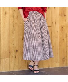 Liliane Burty ECLAT（Sサイズ） / リリアンビューティ エクラ ミニ・ひざ丈スカート | 【洗える】ギンガムチェックオールゴムスカート