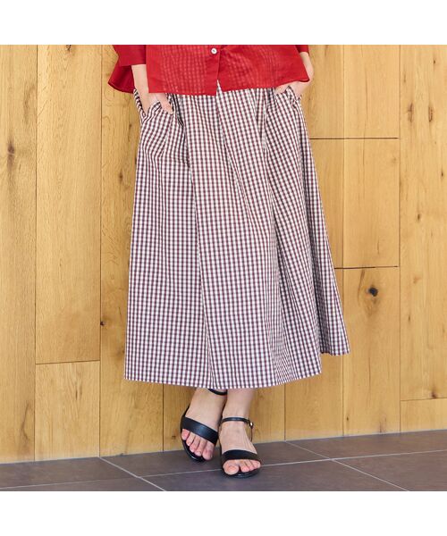 Liliane Burty ECLAT（Sサイズ） / リリアンビューティ エクラ ミニ・ひざ丈スカート | 【洗える】ギンガムチェックオールゴムスカート | 詳細2
