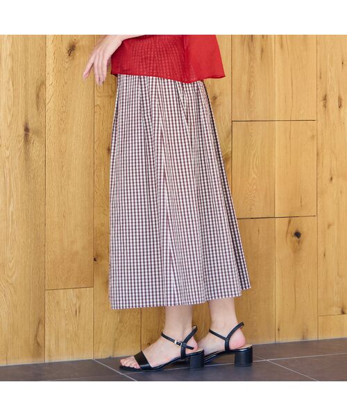 Liliane Burty ECLAT（Sサイズ） / リリアンビューティ エクラ ミニ・ひざ丈スカート | 【洗える】ギンガムチェックオールゴムスカート | 詳細3