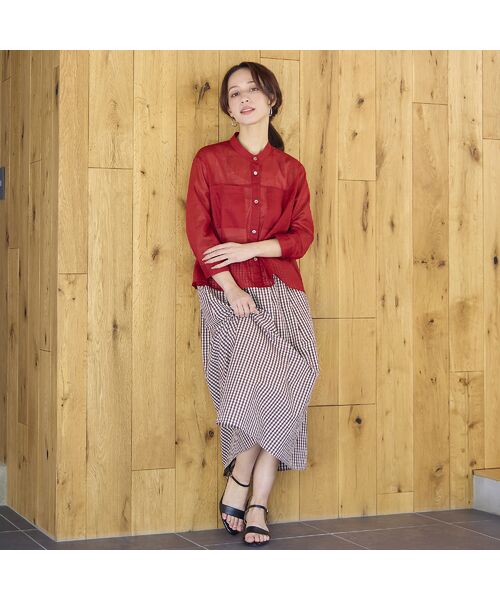 Liliane Burty ECLAT（Sサイズ） / リリアンビューティ エクラ ミニ・ひざ丈スカート | 【洗える】ギンガムチェックオールゴムスカート | 詳細4