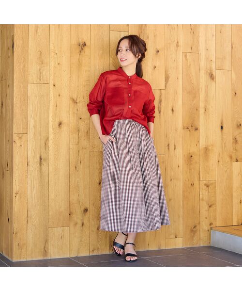 Liliane Burty ECLAT（Sサイズ） / リリアンビューティ エクラ ミニ・ひざ丈スカート | 【洗える】ギンガムチェックオールゴムスカート | 詳細5