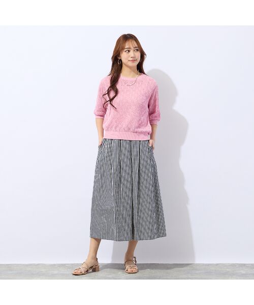 Liliane Burty ECLAT（Sサイズ） / リリアンビューティ エクラ ミニ・ひざ丈スカート | 【洗える】ギンガムチェックオールゴムスカート | 詳細15