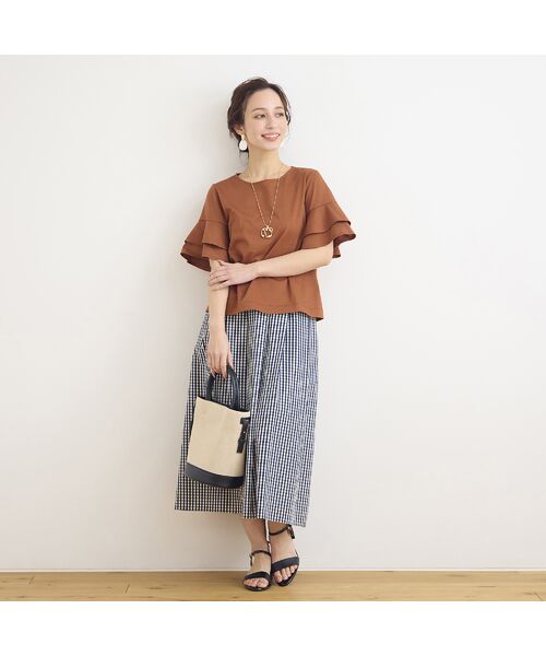Liliane Burty ECLAT（Sサイズ） / リリアンビューティ エクラ ミニ・ひざ丈スカート | 【洗える】ギンガムチェックオールゴムスカート | 詳細7