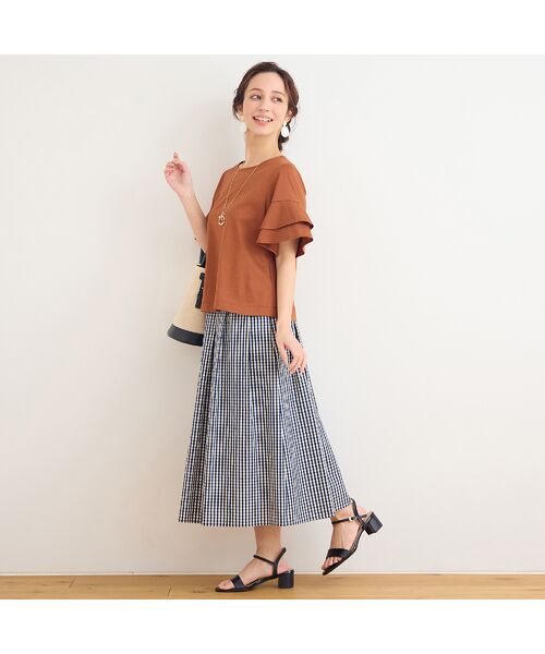 Liliane Burty ECLAT（Sサイズ） / リリアンビューティ エクラ ミニ・ひざ丈スカート | 【洗える】ギンガムチェックオールゴムスカート | 詳細9