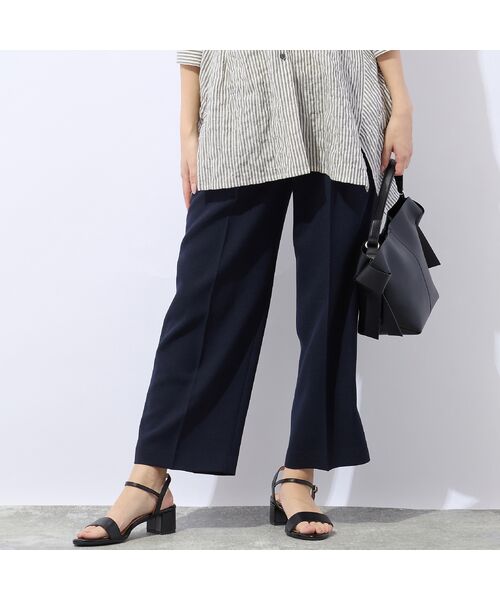 Liliane Burty ECLAT（Sサイズ） / リリアンビューティ エクラ その他パンツ | 【洗える・防しわ・接触冷感】センタープレスパンツ裏地なし（ダークブルー）