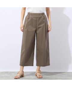 Liliane Burty ECLAT（Sサイズ） / リリアンビューティ エクラ ショート・ハーフ・半端丈パンツ | 【洗える】ナイロンストライプクロップドパンツ