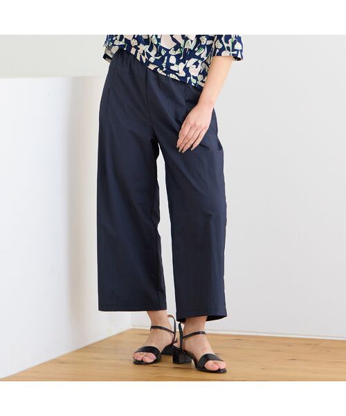 Liliane Burty ECLAT（Sサイズ） / リリアンビューティ エクラ ショート・ハーフ・半端丈パンツ | 【洗える】ナイロンストライプクロップドパンツ | 詳細2