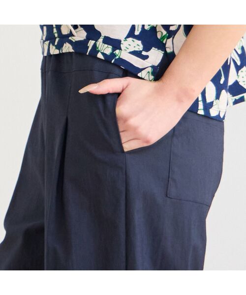 Liliane Burty ECLAT（Sサイズ） / リリアンビューティ エクラ ショート・ハーフ・半端丈パンツ | 【洗える】ナイロンストライプクロップドパンツ | 詳細6