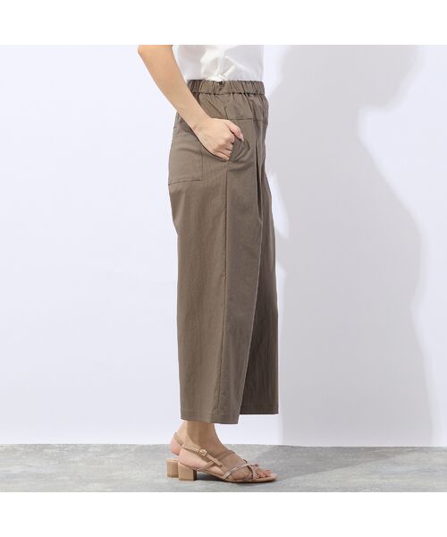 Liliane Burty ECLAT（Sサイズ） / リリアンビューティ エクラ ショート・ハーフ・半端丈パンツ | 【洗える】ナイロンストライプクロップドパンツ | 詳細8