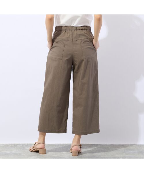 Liliane Burty ECLAT（Sサイズ） / リリアンビューティ エクラ ショート・ハーフ・半端丈パンツ | 【洗える】ナイロンストライプクロップドパンツ | 詳細9